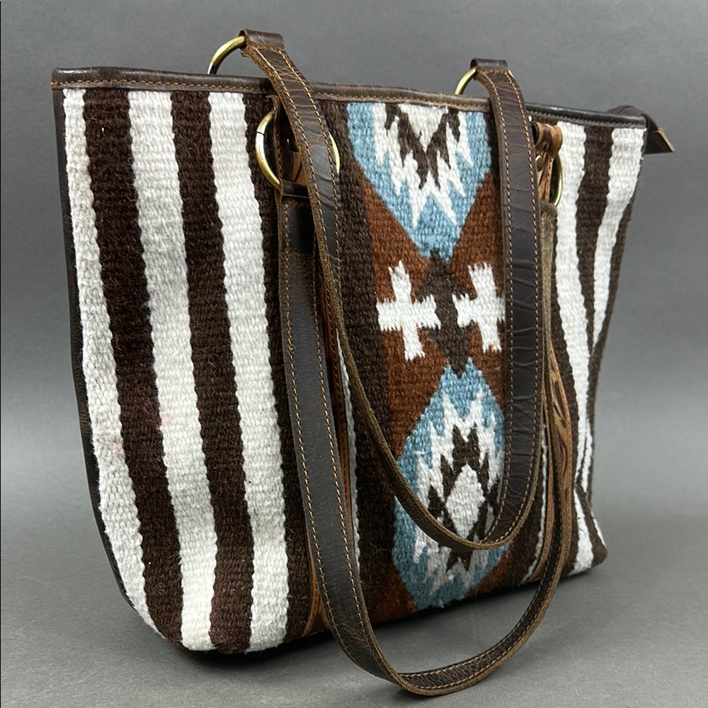 Ariat Ladies Western Blanket Brown Leather Tote Bag A770006002